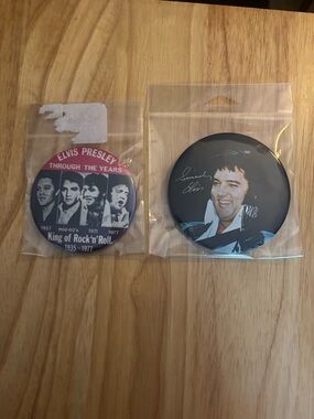 Elvis Presley Collectible Button Set - Black, Red, Blue